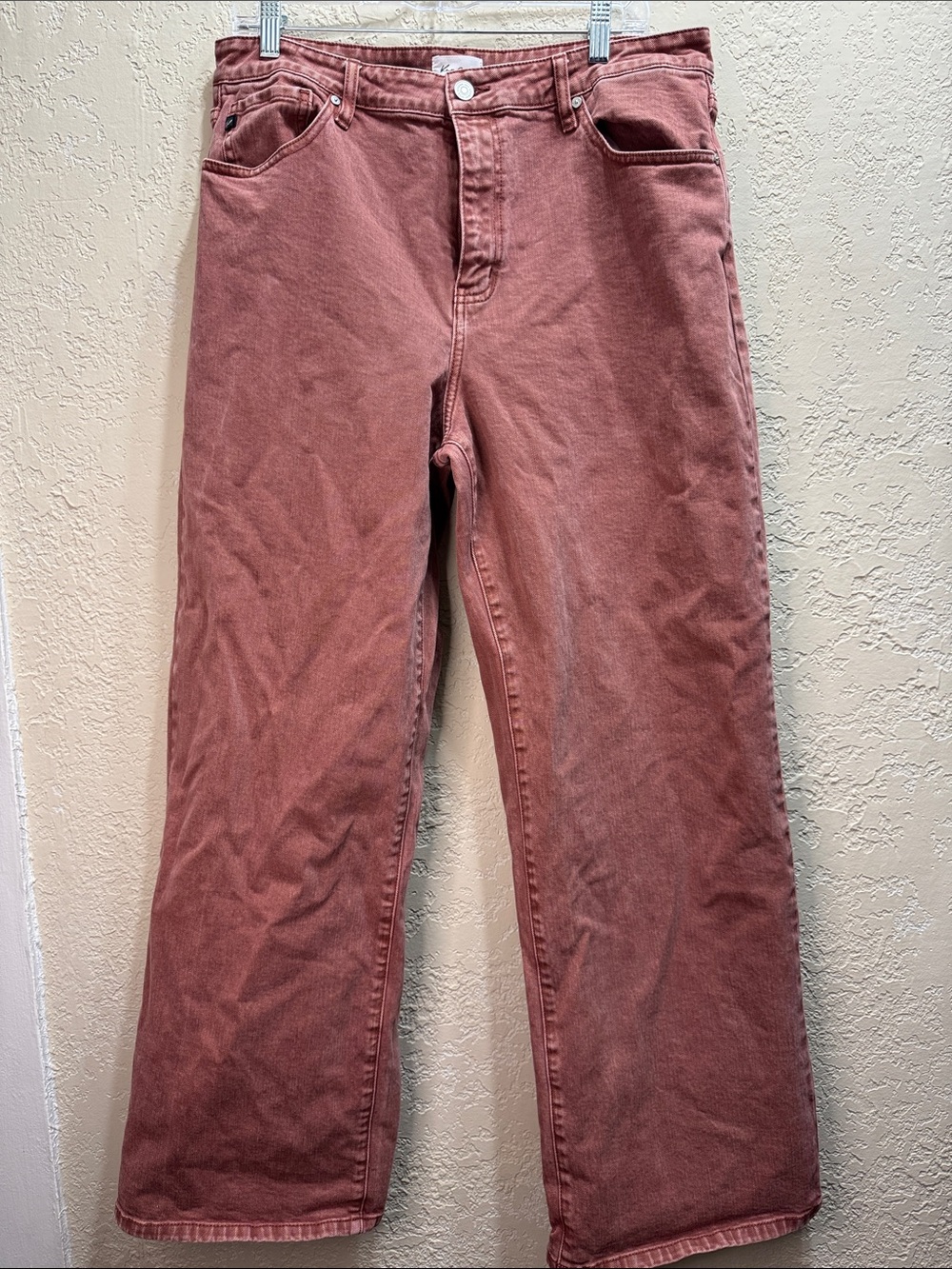 Kancan Wide Leg Jeans Women’s Size 15/31 Mauve Dusty Rose High Rise Denim - Picture 2 of 9